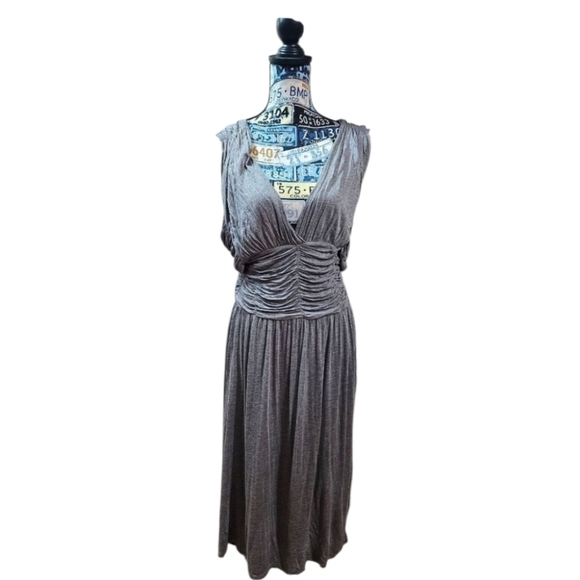 Burberry Dresses & Skirts - Burberry Jersey Dress XL 12 14 Tank Gray Ruched Smocked